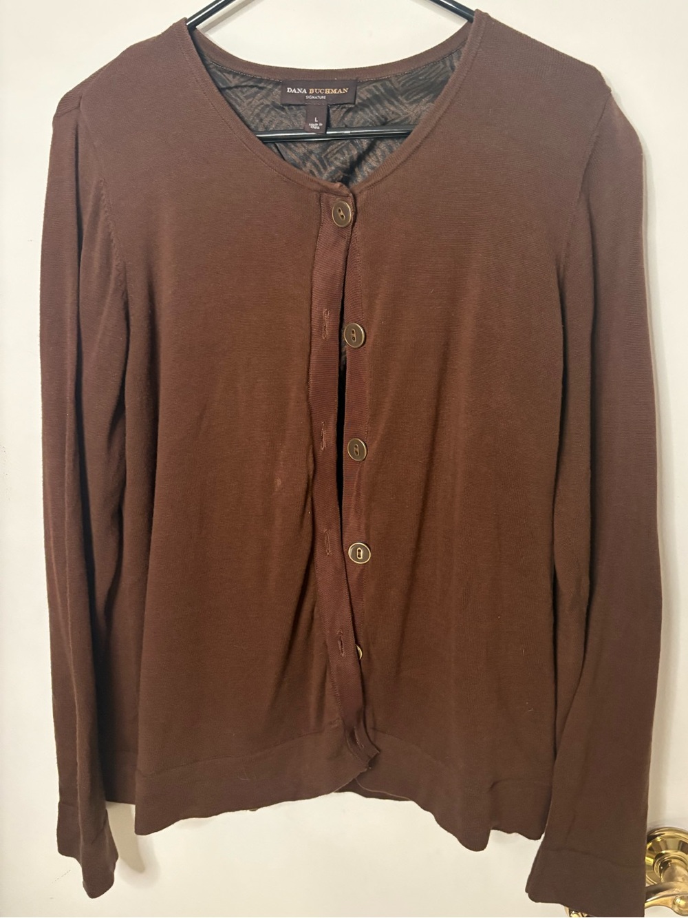 Dana Buchman Brown Button Sweater